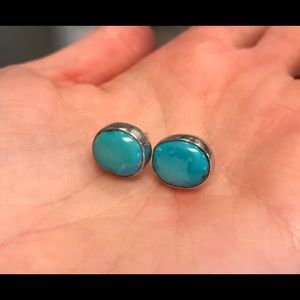 Turquoise and sterling silver earrings